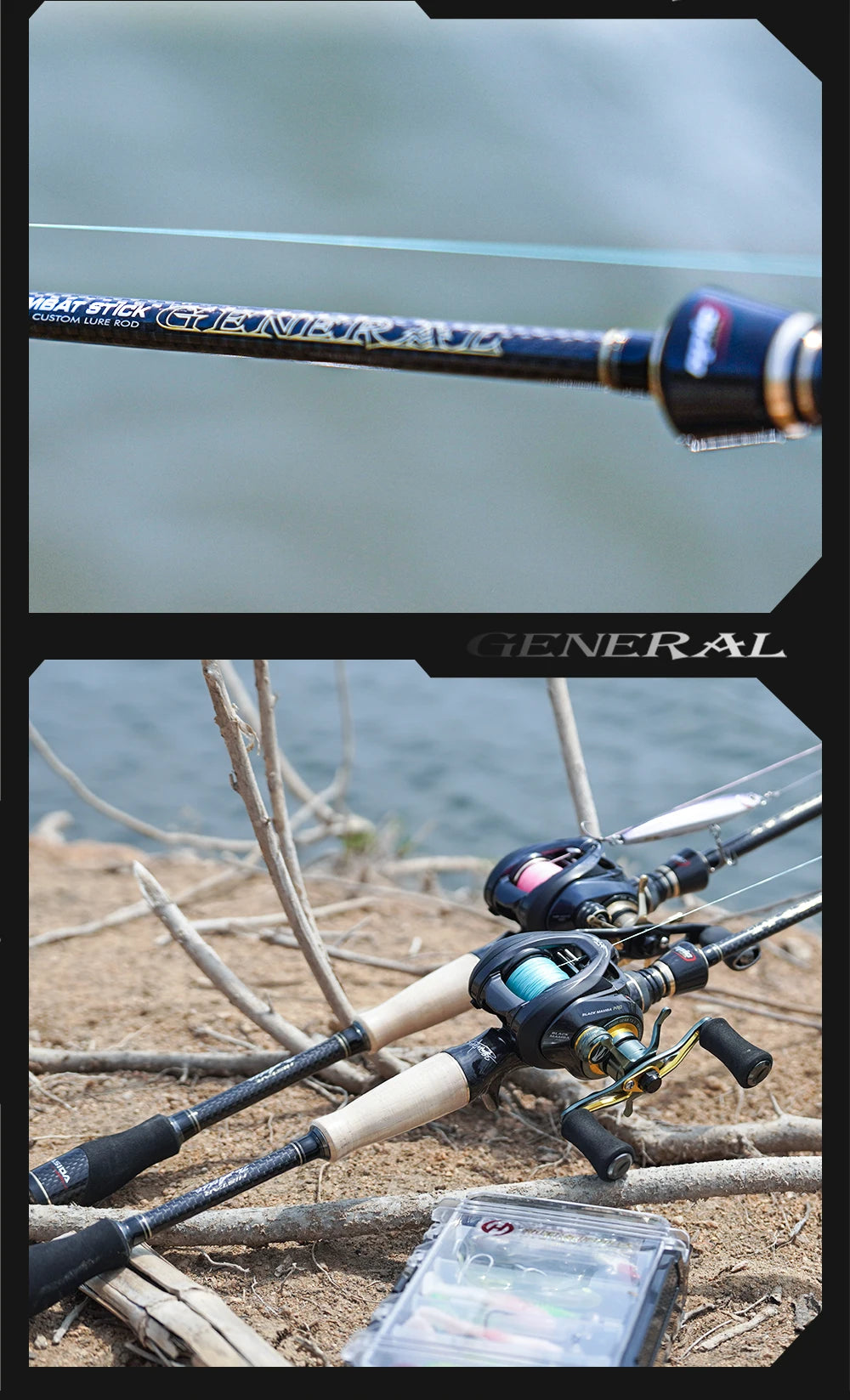 Histar General 2-Section Fishing Rod – 1.9–2.46m | Seaguide T1100G*M40X | Toray 4-Axis High Carbon | Fast Action L–MH | 4A Cork Handle - Cast And Catch