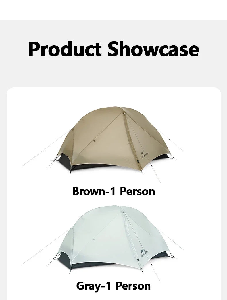 Naturehike Mongar UL Tent – 1–2 Person Ultralight Camping Tent | 15D Waterproof Shelter for Outdoor Hiking & Backpacking - Cast And Catch