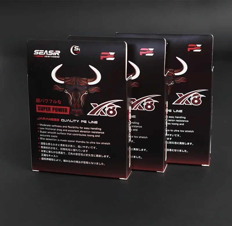 Seasir RedBull 8-Strand Braided PE Fishing Line – 150m, 0.8–5.0mm, 12–50lb | Japan Quality Multifilament Main Line - Cast And Catch