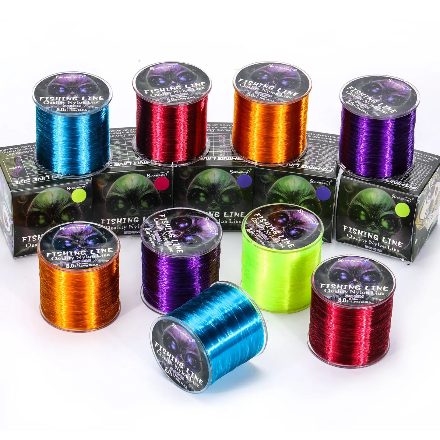 Sougayilang 500m Nylon Fishing Line – 7–38lb Max Drag | Super Strong | Japan Monofilament | Freshwater & Saltwater - Cast And Catch