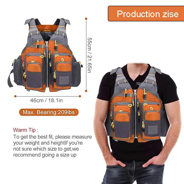 Adjustable Fly Fishing Vest – Unisex | Breathable Mesh Fabric | Quick-Drying | Outdoor & Fishing Activities - Cast And Catch