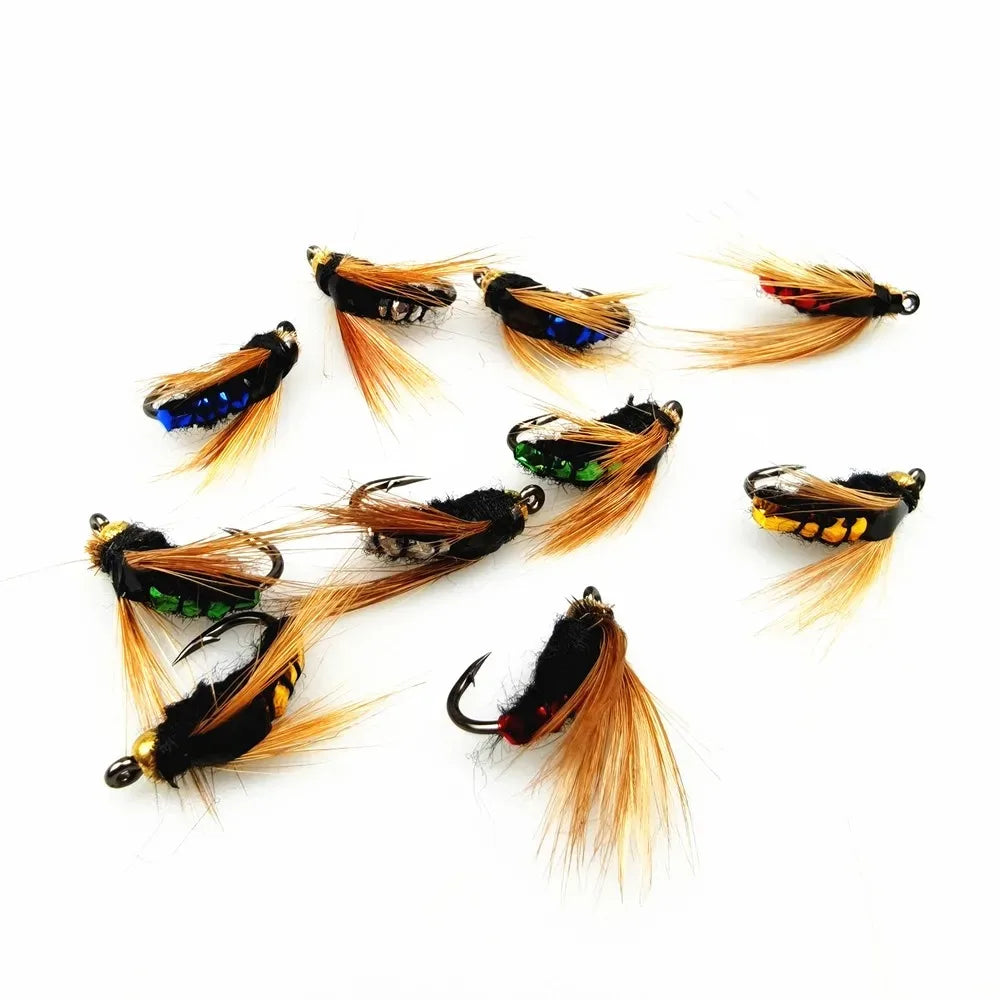 Fly Fishing Lure Set – 10/30/50pcs Handmade Flies | Assorted Artificial Bait with Sharp Hooks for Bass, Trout & Salmon - Cast And Catch