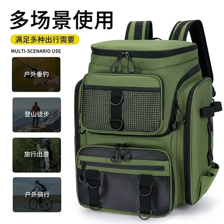 New Fishing Backpack – 50L Chest Bag with Rod Holders | Tackle & Lure Organizer | Outdoor Camping & Hiking Large Backpack - Cast And Catch