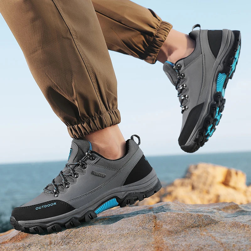 Men’s Waterproof Hiking Shoes – Low-Top Leather Boots | Outdoor Trekking, Walking & Trail Running Sneakers - Cast And Catch
