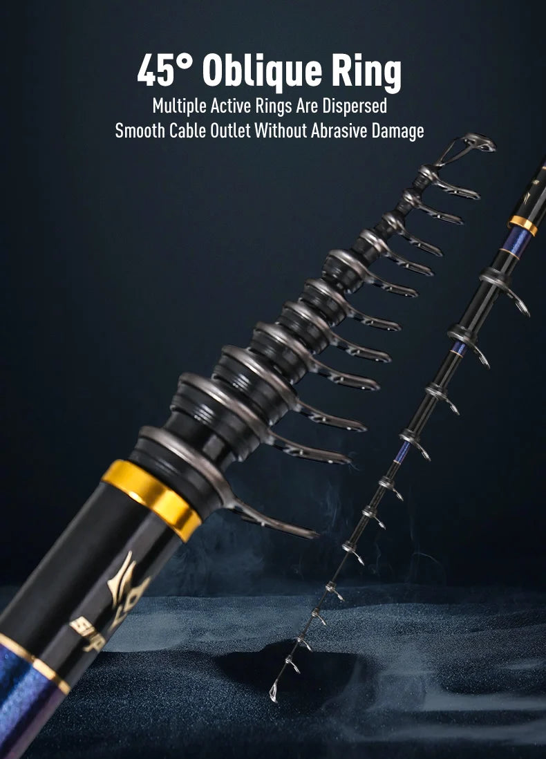 LEYDUN ISO Fishing Rod – 500 Buoy Platform | 0.6–1.5m Telescopic | Surfcasting/Spinning | Rock & Coast Sea Fishing - Cast And Catch