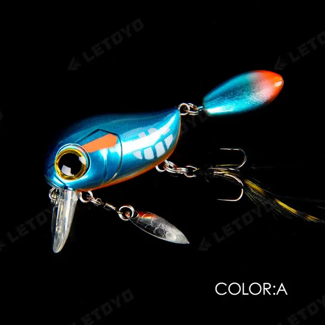 Micro Tappy Fishing Lure – Artificial Hard Bait Crank Wobbler | Tongue Plate Spinning Spoon with Feather | Trout Bait - Cast And Catch