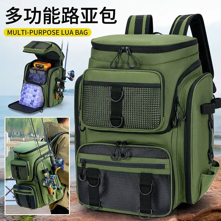 New Fishing Backpack – 50L Chest Bag with Rod Holders | Tackle & Lure Organizer | Outdoor Camping & Hiking Large Backpack - Cast And Catch