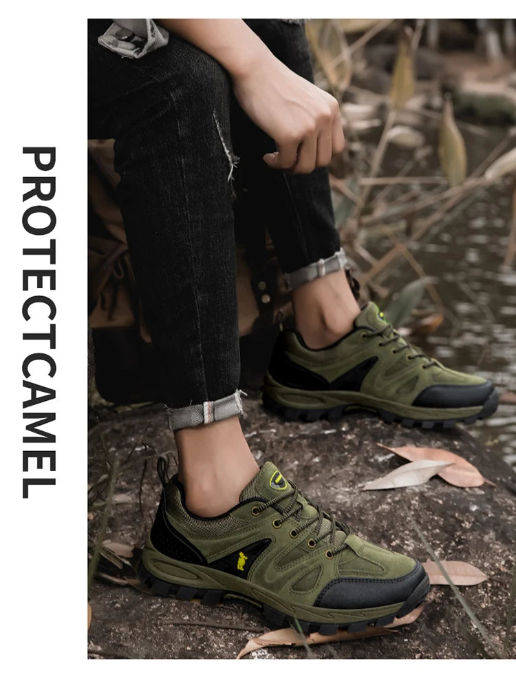 Men’s Hiking Shoes – Lightweight, Non-Slip & Waterproof | Comfy Mountain Climbing Sneakers | Wear-Resistant & Sporty - Cast And Catch