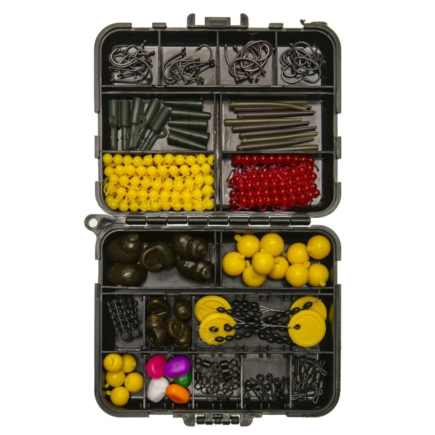 328pcs Carp Fishing Kit – Tackle Box with Swivels, Bait Floats & Fishing Needles - Cast And Catch