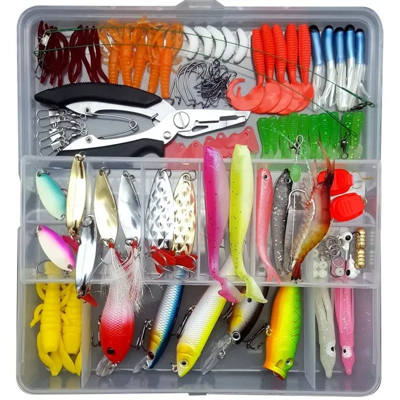 Fishing Lure Set – 18/21/59/142pcs Mixed VIB Lures | Soft Lures, Minnows, Poppers & Hooks | Freshwater Fishing Accessories - Cast And Catch
