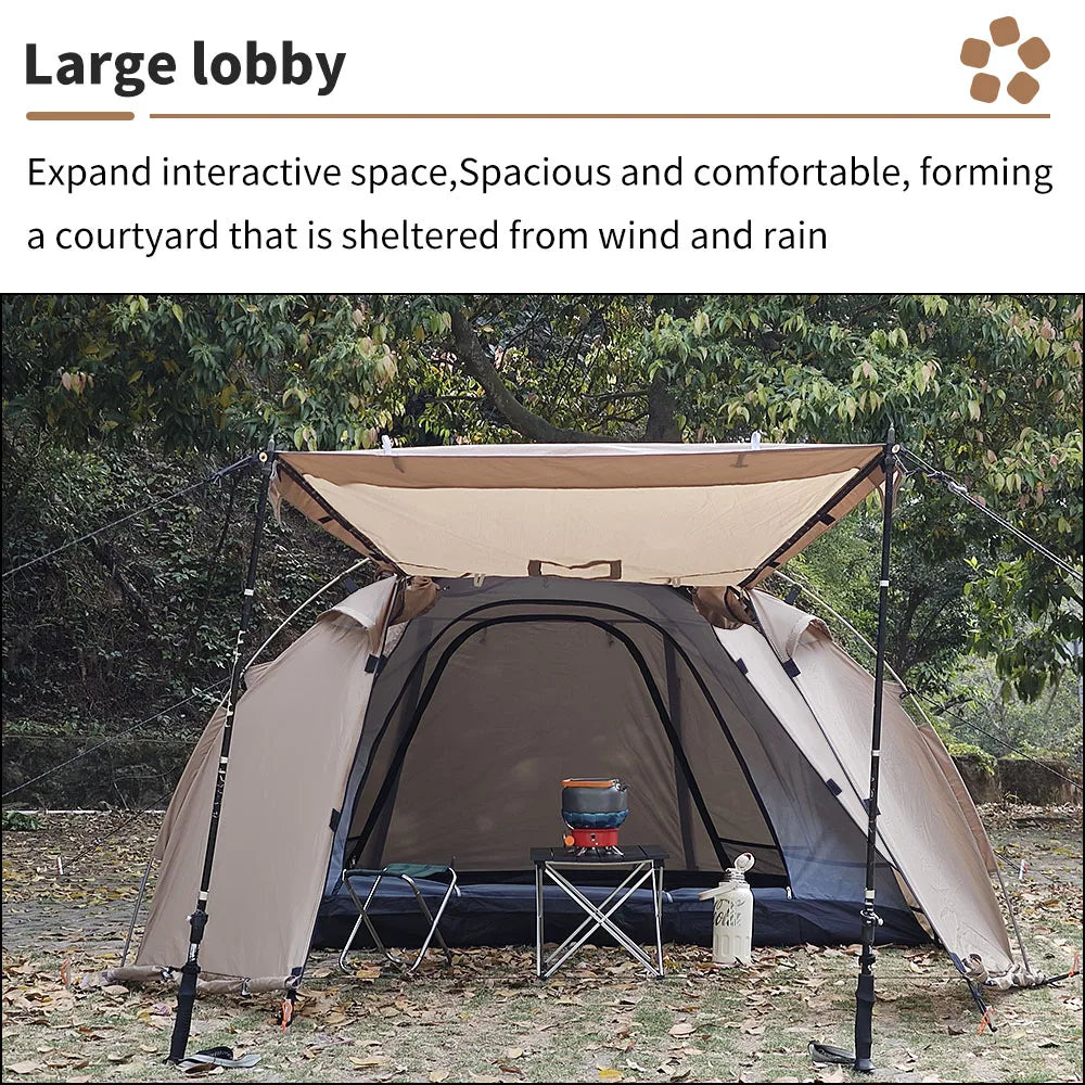 Fireproof Hot Tent – 2 Person Waterproof Dome | Stove Jack & Snow Skirt | Camping, Hiking, Hunting | 4-Season Winter Use - Cast And Catch