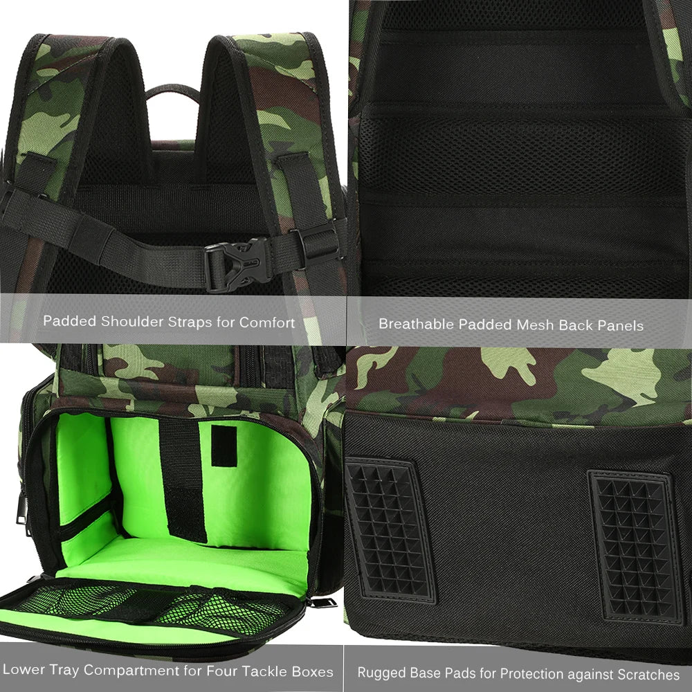 Lixada Fishing Tackle Backpack – Storage Bag with 4 Tackle Boxes for Lures & Bait - Cast And Catch