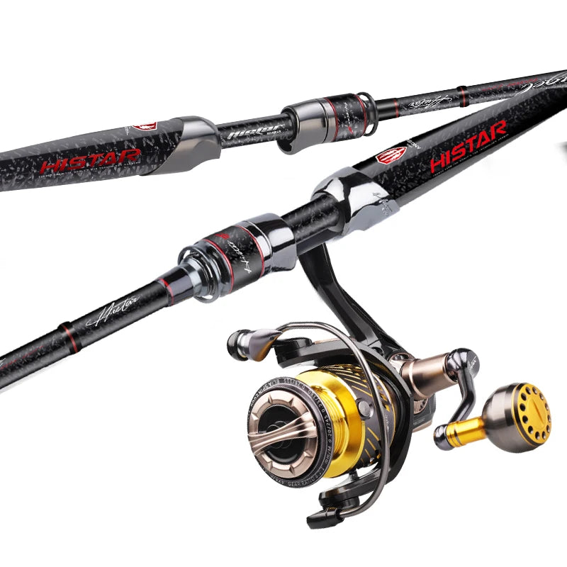 Histar Archangel Rod & Reel Combo – Ultra-Grade High Carbon | Organic Whole Handle | Fuji K SIC Guides | Spinning & Baitcasting - Cast And Catch