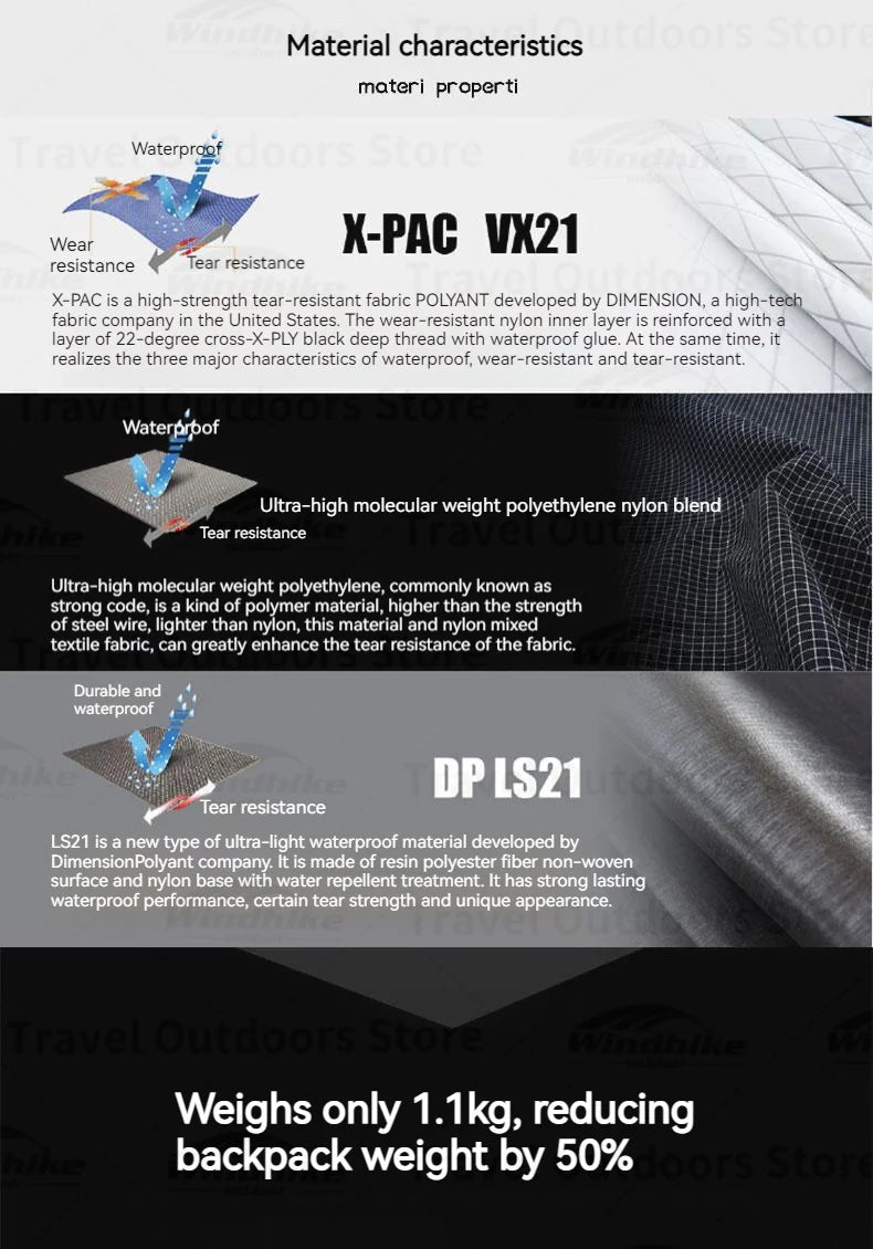 3F UL GEAR YUE Waterproof Backpack – 45+10L Ultralight | 1.1kg XPAC/UHMWPE | Rapid Adjustable, Large Capacity for Camping & Travel - Cast And Catch