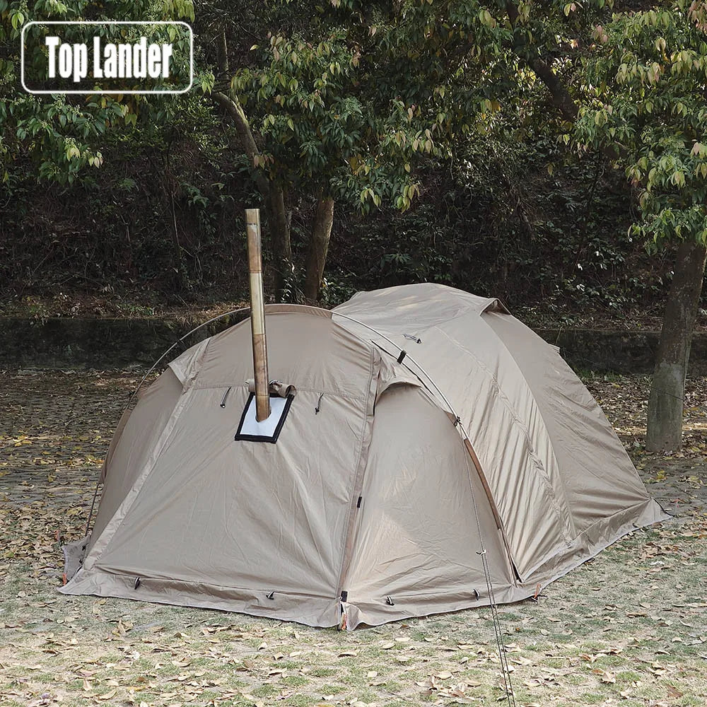 Fireproof Hot Tent – 2 Person Waterproof Dome | Stove Jack & Snow Skirt | Camping, Hiking, Hunting | 4-Season Winter Use - Cast And Catch