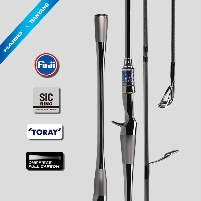 Haibo 2.5m Lightweight High-Elastic Carbon Fiber Fishing Rod | Long-Distance Lure Fishing | Reservoir & Lake Use - Cast And Catch