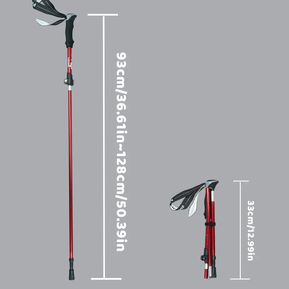 2pcs Hiking/Trekking Poles – Collapsible, Ultralight Folding Walking Sticks | For Men, Women & Seniors - Cast And Catch