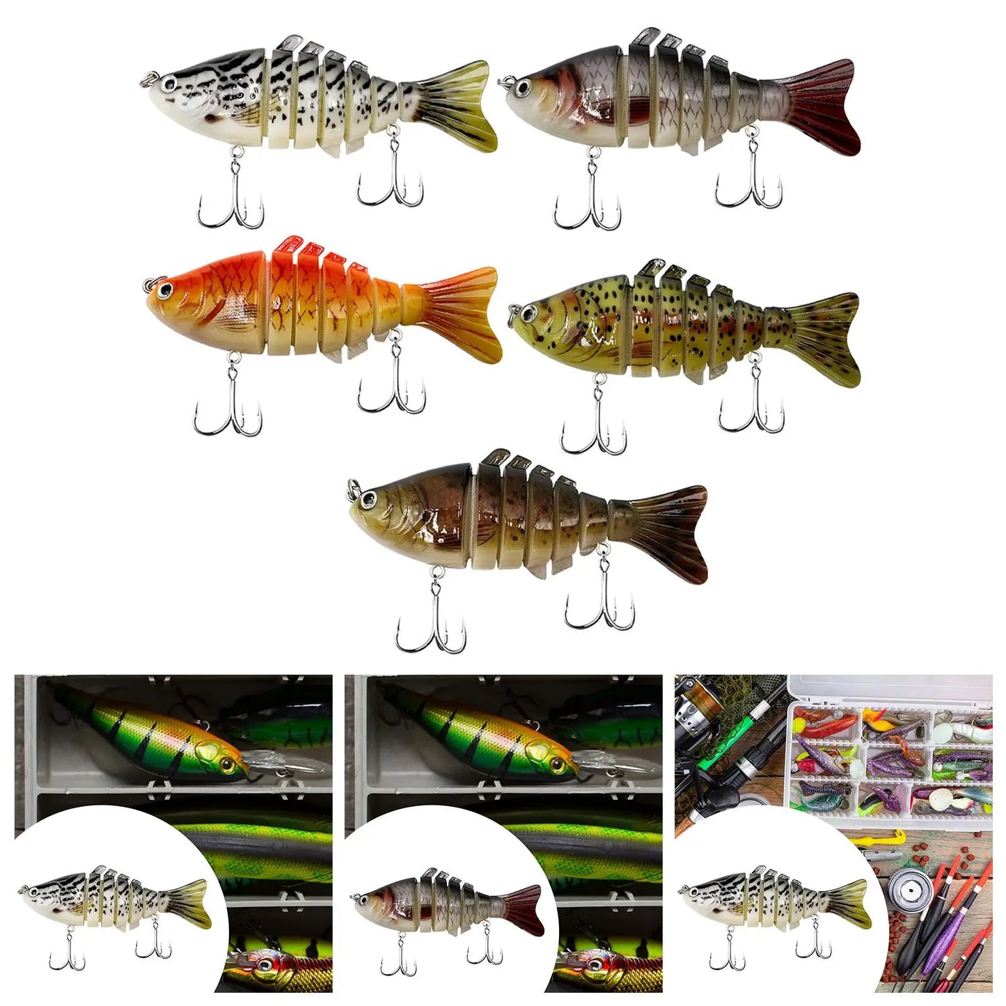 Swimming Fishing Lures – Slow-Sinking Hard Bait | Metal Hooks | Swimbait for Lake | Bluegill, Catfish, Pike & Walleye - Cast And Catch