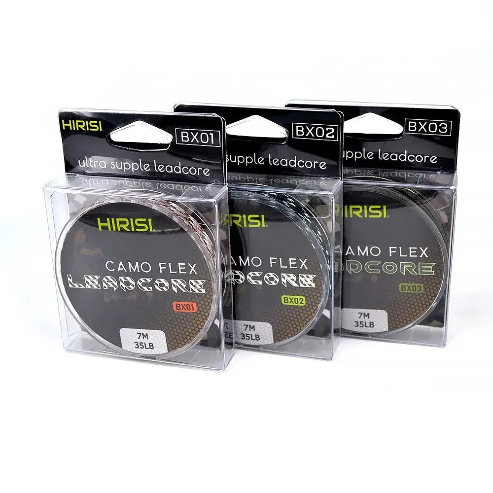 35lb Leadcore Carp Fishing Line – 7m | 3-Color Braided | For Hair Rigs & Carp Tackle - Cast And Catch