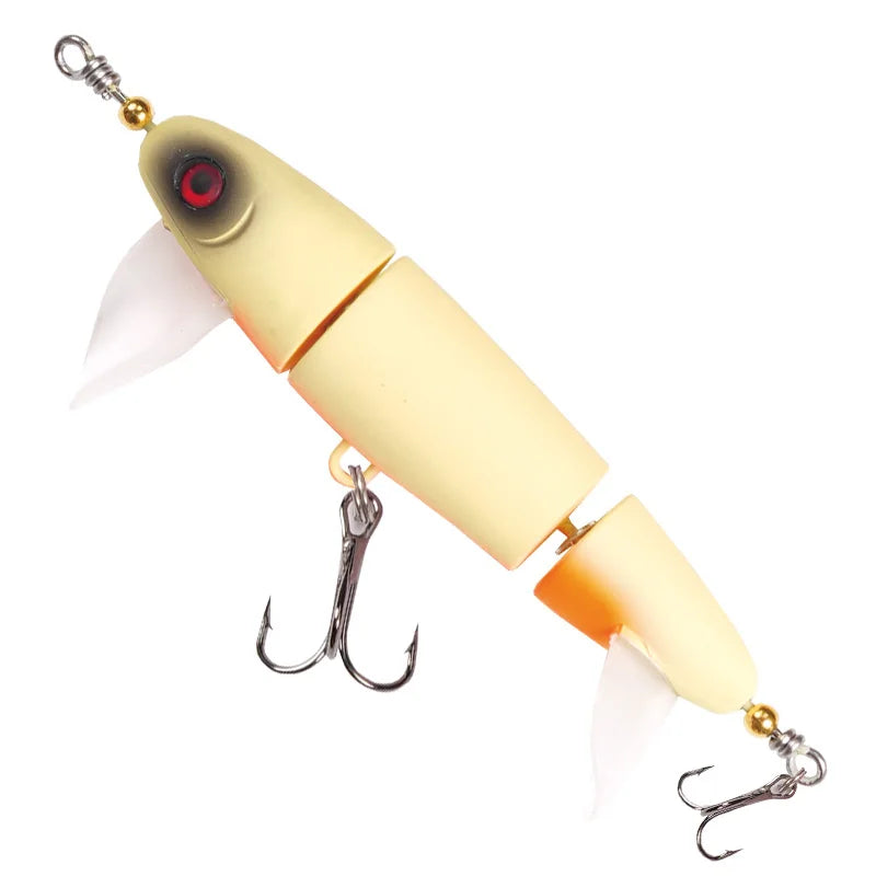 Topwater 3-Section Fishing Lure – Sea Bass Crankbait Minnow | Floating | Freshwater & Saltwater | Catfish & Pike - Cast And Catch