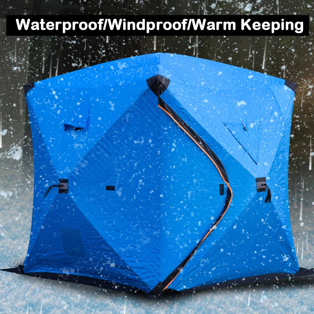 Easy Set-Up Winter Ice Fishing Tent – Portable Shelter | Waterproof & Windproof | Winter Fishing Equipment - Cast And Catch