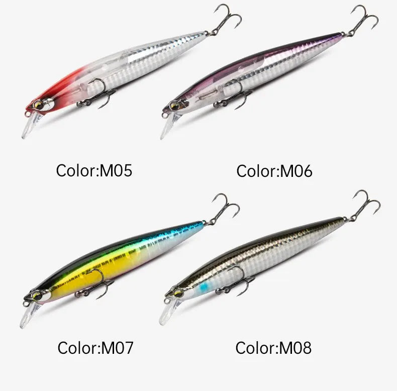 Floating Sea Bass Minnow Lure – 130mm, 20g | Flash Blade | Hard Lure | Good Action | Pike & Bass Tackle - Cast And Catch