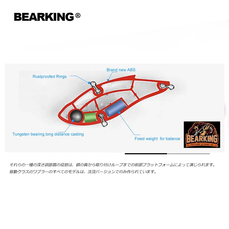 BEARKING Wobbler Lure – 7.5cm, 15g | Hard Crankbait | Artificial Bait for Pike, Bass & Trout - Cast And Catch