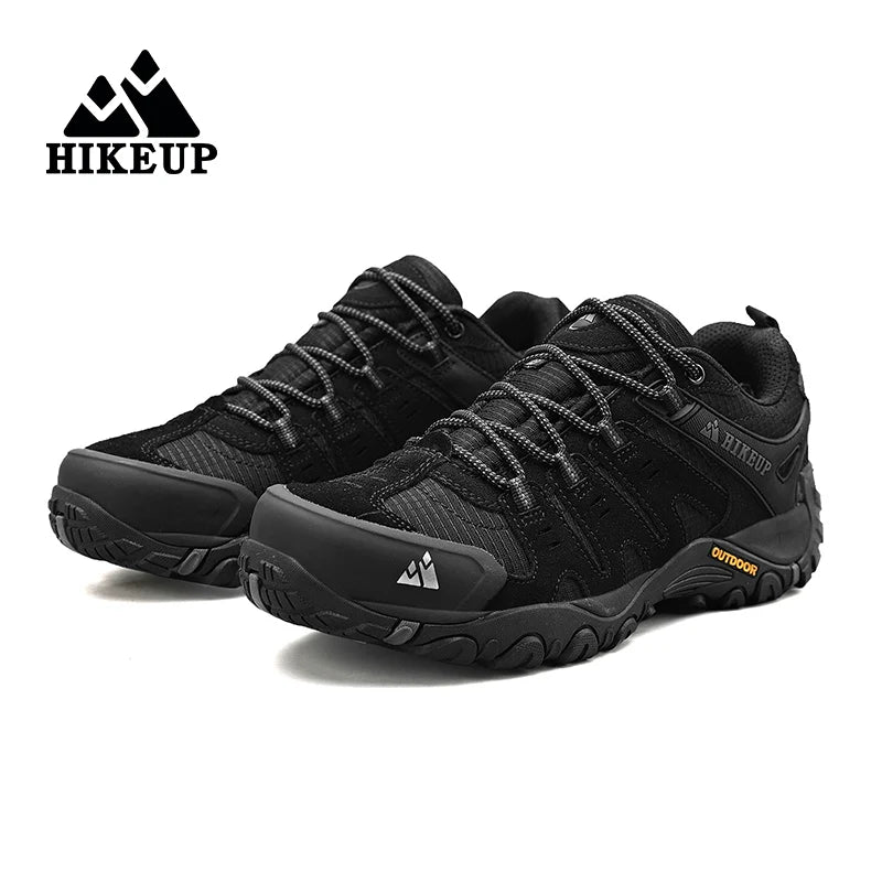 HIKEUP Men’s Hiking Shoes – Suede Leather | Wear-Resistant Outdoor Trekking, Walking & Hunting Tactical Sneakers - Cast And Catch