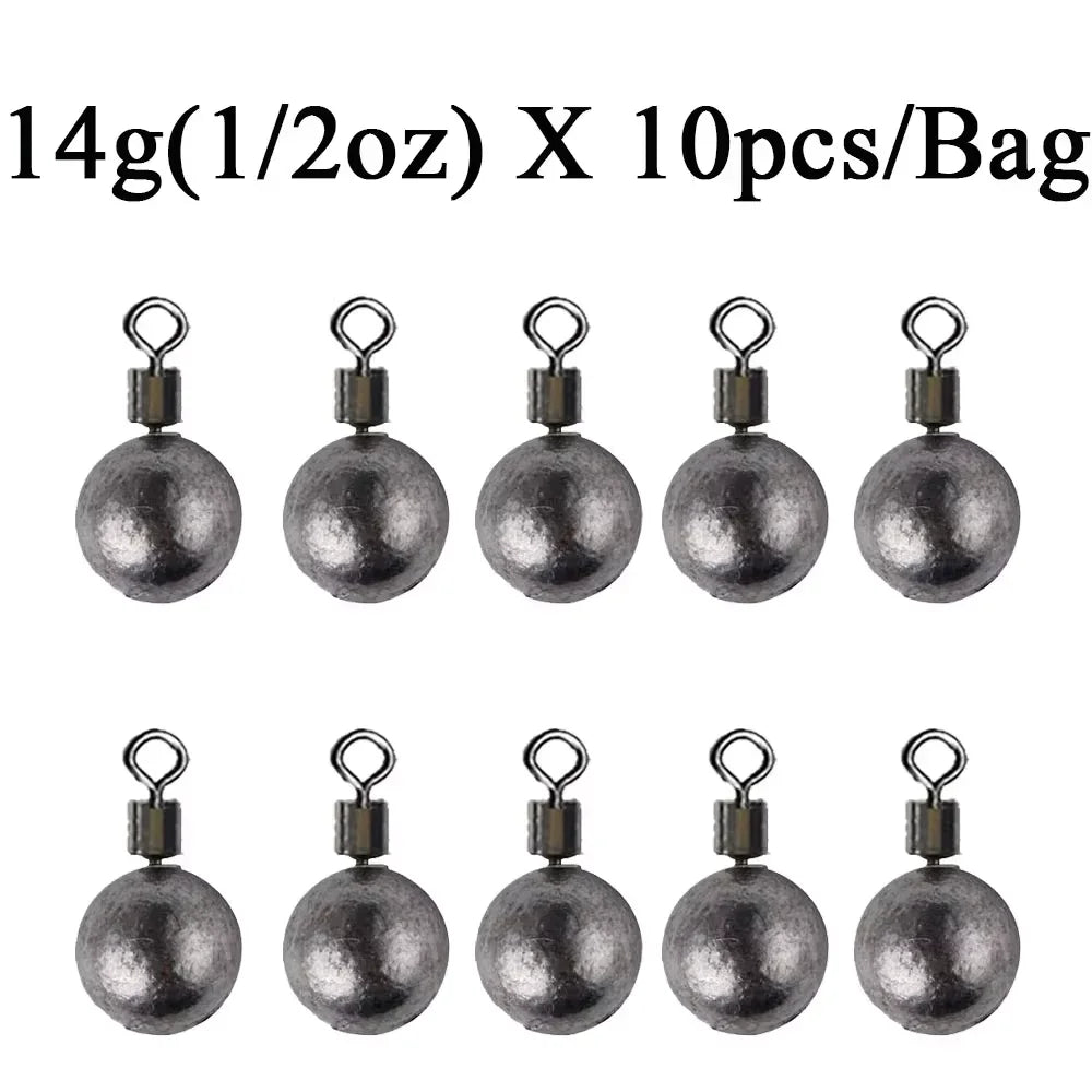 10pcs Fishing Weights/Sinkers – 3.5g, 5g, 7g, 10g, 14g, 20g | Carp Fishing Tackle & Accessories - Cast And Catch