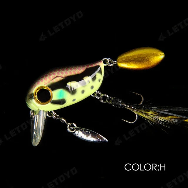Micro Tappy Fishing Lure – Artificial Hard Bait Crank Wobbler | Tongue Plate Spinning Spoon with Feather | Trout Bait - Cast And Catch