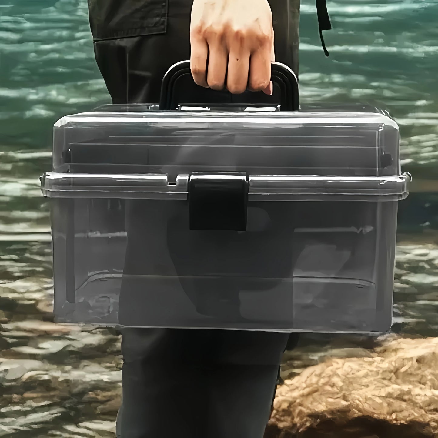 3-Layer Large Tackle Box – Plastic Portable Storage | Fishing Tool Organizer with Handle | Also for Art, Craft, Office & Car - Cast And Catch