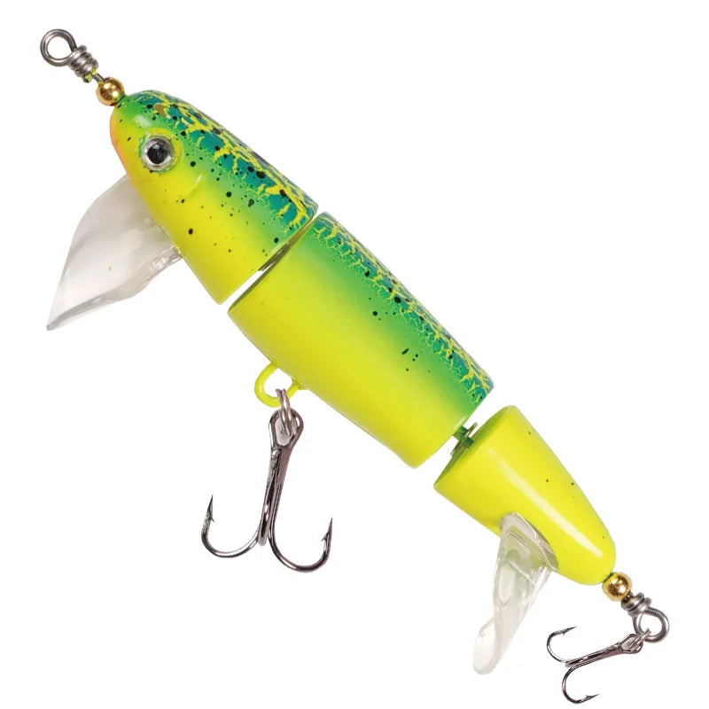 Topwater 3-Section Fishing Lure – Sea Bass Crankbait Minnow | Floating | Freshwater & Saltwater | Catfish & Pike - Cast And Catch