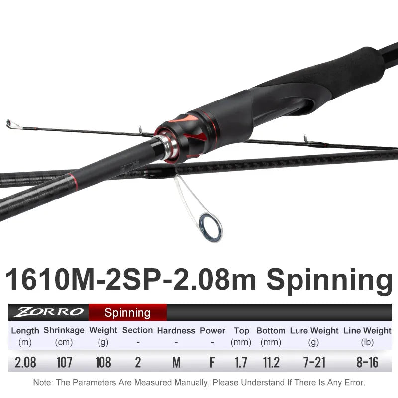 OBSESSION Casting/Spinning Rod – 1.98–2.13m | 2 Sections | M/ML | Fuji Guides | High-Sensitivity Crossed Carbon Cloth - Cast And Catch