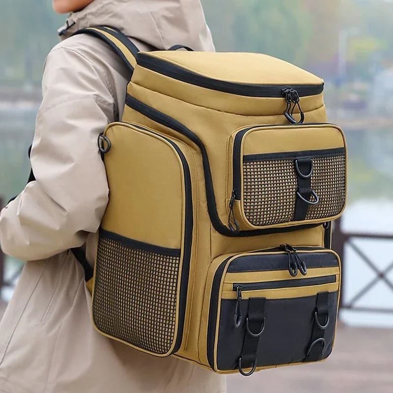 New Fishing Backpack – 50L Chest Bag with Rod Holders | Tackle & Lure Organizer | Outdoor Camping & Hiking Large Backpack - Cast And Catch