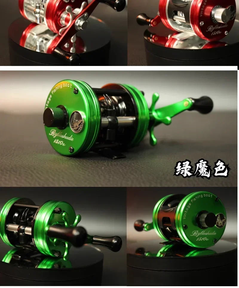 AIOUSHI BH300 Blusi Trout Reel – Right-Hand | 2kg Brake Power | Magnetic Brake | Retro Base Version - Cast And Catch