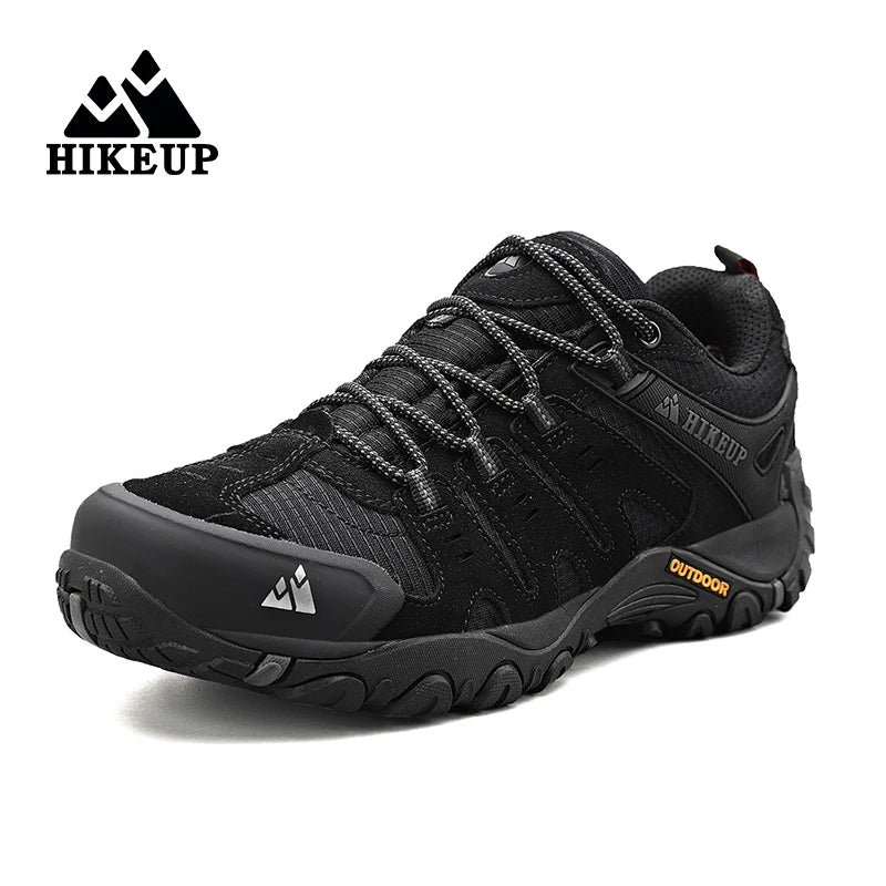 HIKEUP Men’s Hiking Shoes – Suede Leather | Wear-Resistant Outdoor Trekking, Walking & Hunting Tactical Sneakers - Cast And Catch