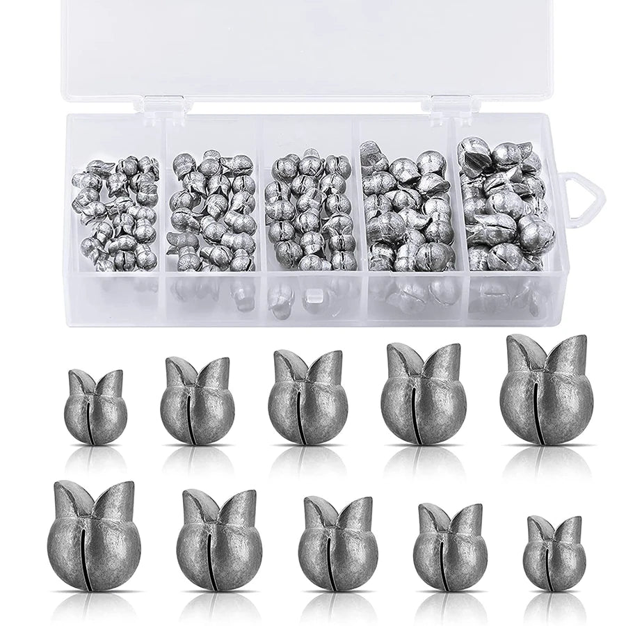 100pcs Fishing Weights Kit – 0.5–2g Removable Round Split Shot Sinkers - Cast And Catch
