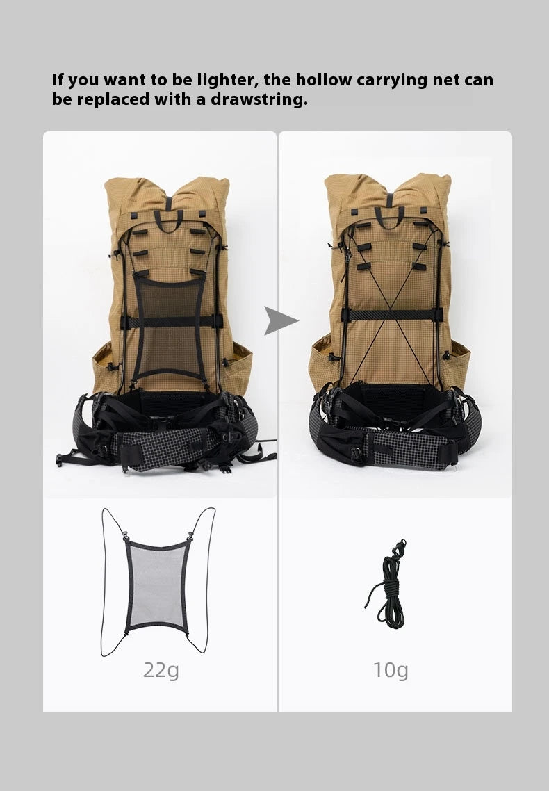 3F UL GEAR TianShan Backpack – 35+10L Ultralight | 70D/210D Dyneema | Large Capacity, Waterproof | Outdoor Camping, Hiking & Climbing - Cast And Catch