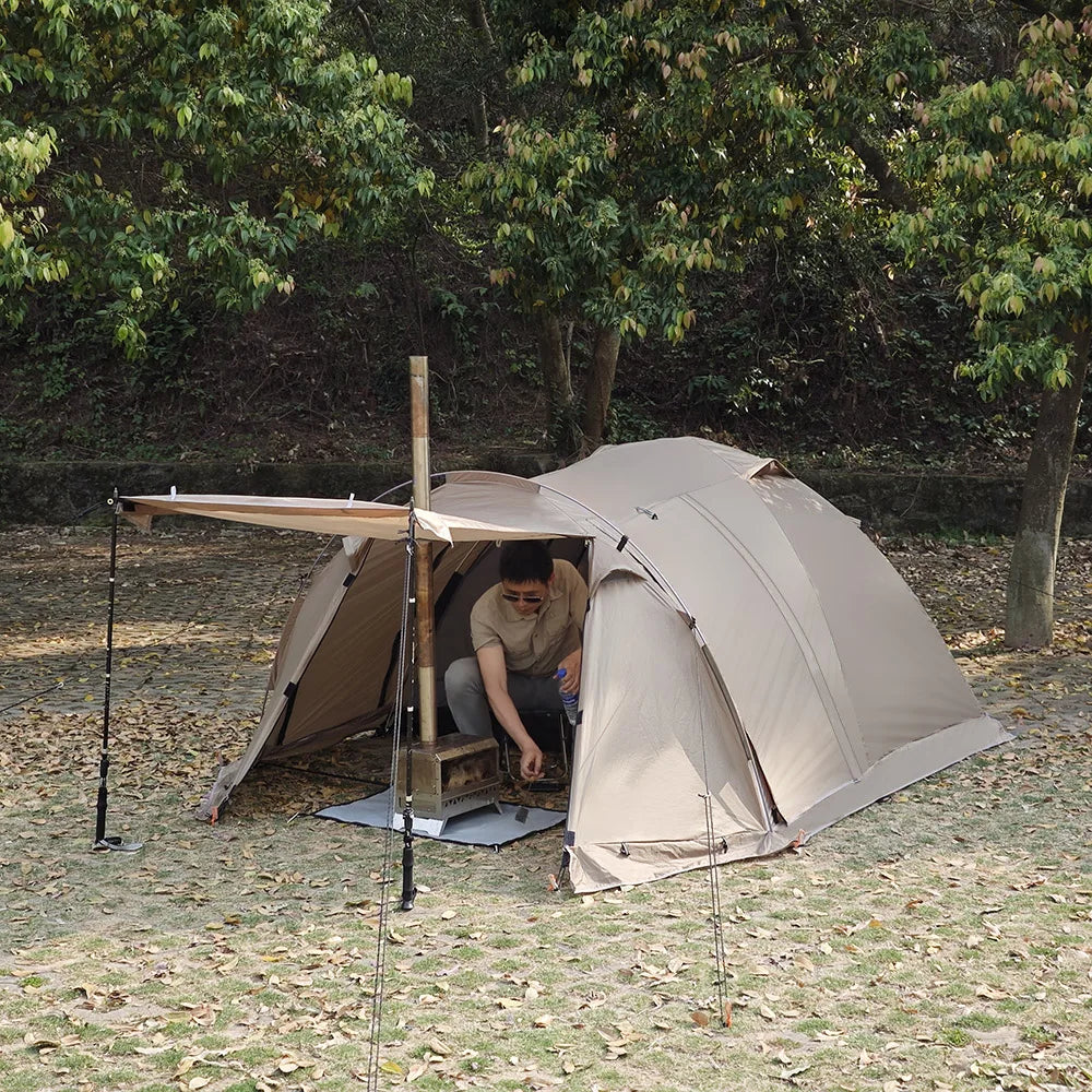 Fireproof Hot Tent – 2 Person Waterproof Dome | Stove Jack & Snow Skirt | Camping, Hiking, Hunting | 4-Season Winter Use - Cast And Catch