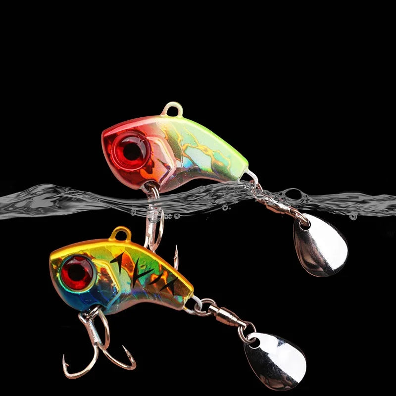 5pcs Fishing Lure Set – Rotating Metal VIB | Vibration/Spinner/Spoon | Hard Bait | Sea Fishing | Sequins - Cast And Catch