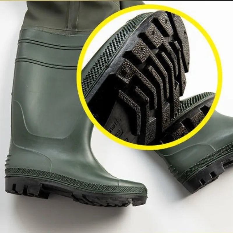 Fishing Waders Jumpsuit – Waterproof Nylon One-Piece with Boots | Fly Fishing Overalls & Hunting Suit - Cast And Catch