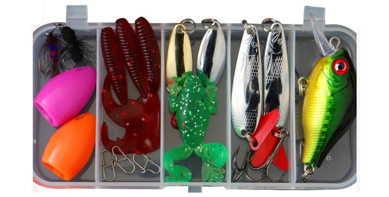 Fishing Lure Kit – Hard & Soft Baits | Wobblers, Metal Jigs, Spoons, Silicone Lures | Complete Fishing Tackle Set for All Waters - Cast And Catch