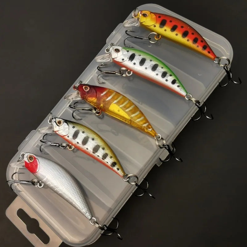 5pcs Fishing Lure Kit – Sinking Minnow | Trout & Bass | Artificial Crank Bait - Cast And Catch