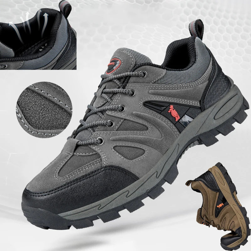 Men’s Hiking Shoes – Lightweight, Non-Slip & Waterproof | Comfy Mountain Climbing Sneakers | Wear-Resistant & Sporty - Cast And Catch