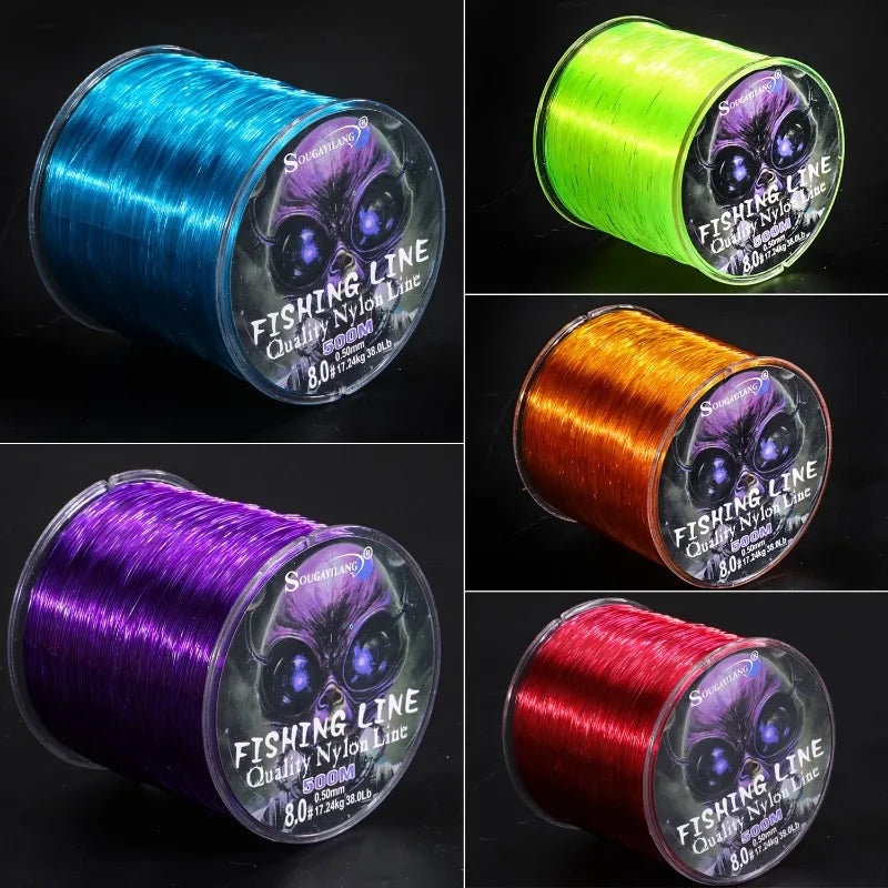 Sougayilang 500m Nylon Fishing Line – 7–38lb Max Drag | Super Strong | Japan Monofilament | Freshwater & Saltwater - Cast And Catch