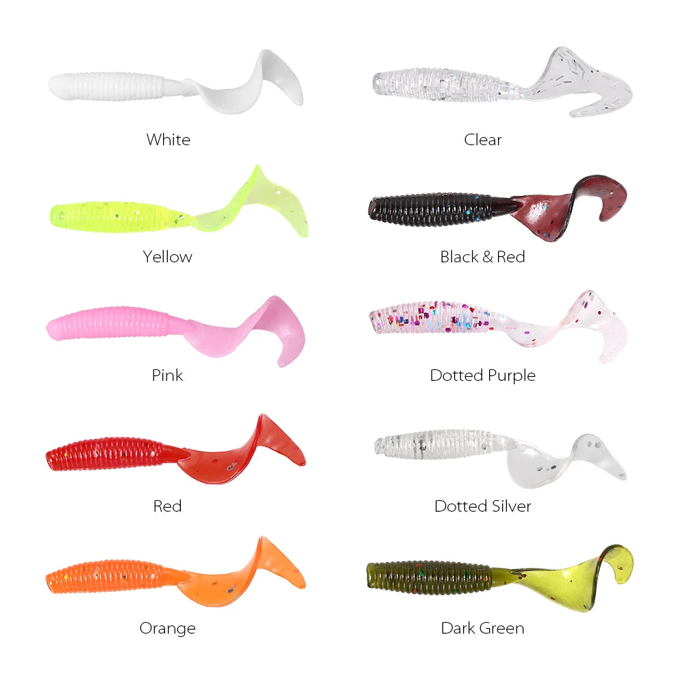 100pcs Fishing Lures – 4cm, 0.4g | Soft Silicone Baits | Wobbler Worms, Grubs & Swimbaits | Pike & Carp | Sea Fishing Accessories - Cast And Catch
