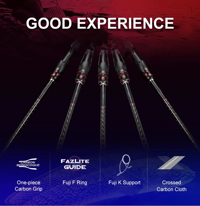 OBSESSION Casting/Spinning Rod – 1.98–2.13m | 2 Sections | M/ML | Fuji Guides | High-Sensitivity Crossed Carbon Cloth - Cast And Catch