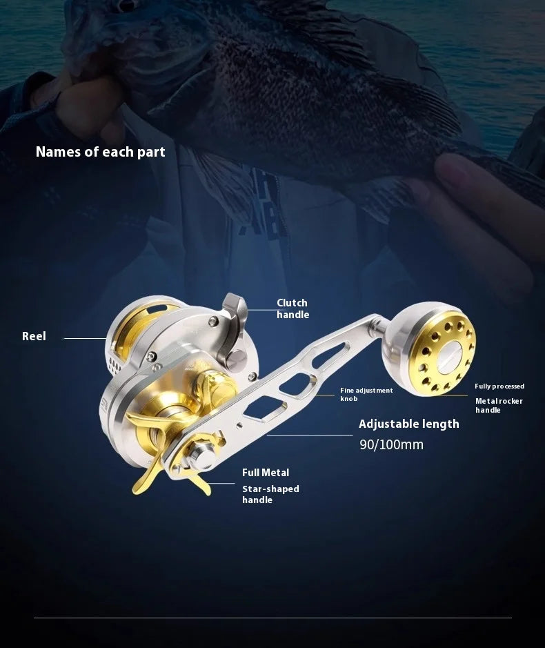 Ryobi/Liyoubi GM500 Dream Boat Reel – Aluminum Body | Iron Plate Slow Shake | Corrosion-Resistant | Sea/Power Fishing - Cast And Catch
