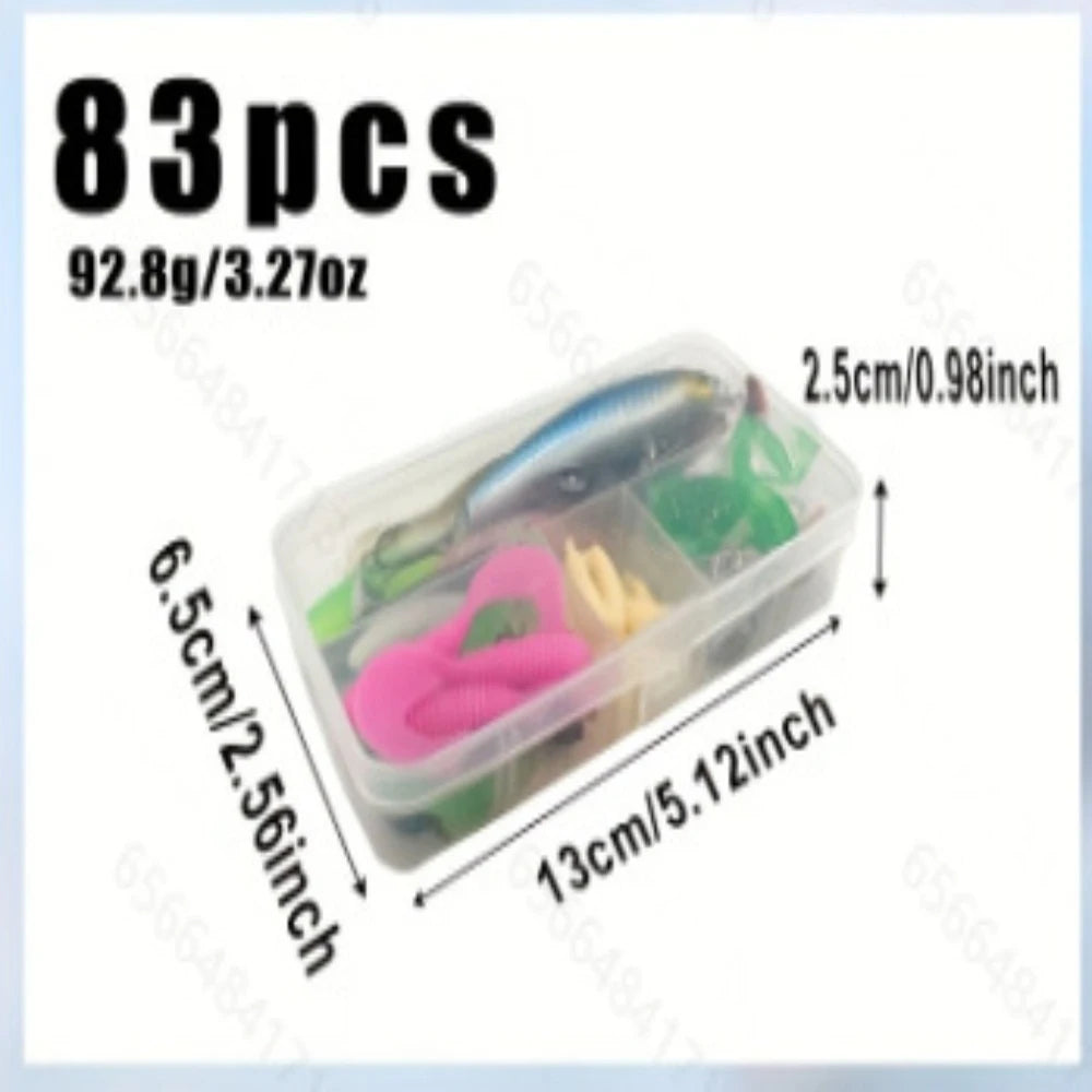 83/133/193pcs Multi-Lure Fishing Kit – Trout, Pike & Bass | Pro Gear Tackle Box | Layered Storage - Cast And Catch