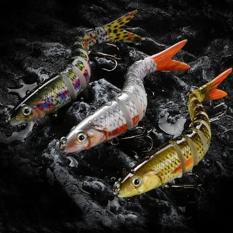 Multi-Jointed Swimbait Lure – Crank Bait | Slow Sinking Bionic Artificial | Freshwater & Saltwater | Trout & Bass - Cast And Catch